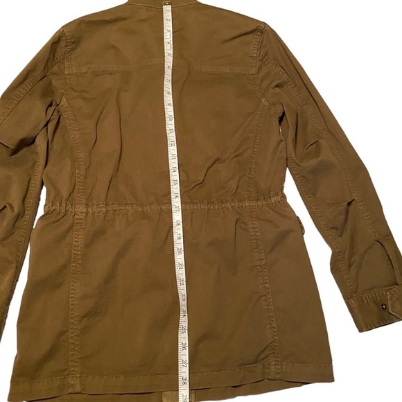 Lucky Brand military jacket olive green adjustable tie waist like new Small - Picture 9 of 9